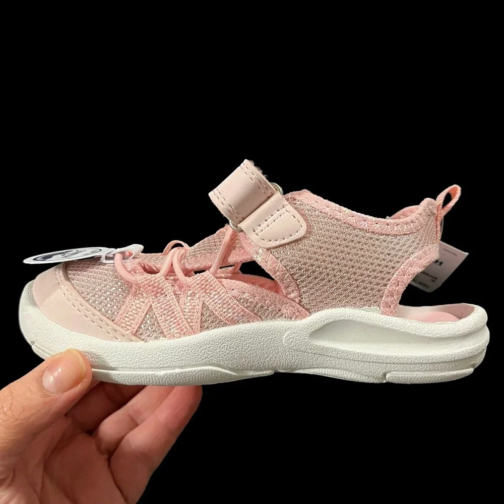 OshKosh Toddler Girls Fisherman Sandal Sz 9 Light Pink Washable Closed Toe Shoes